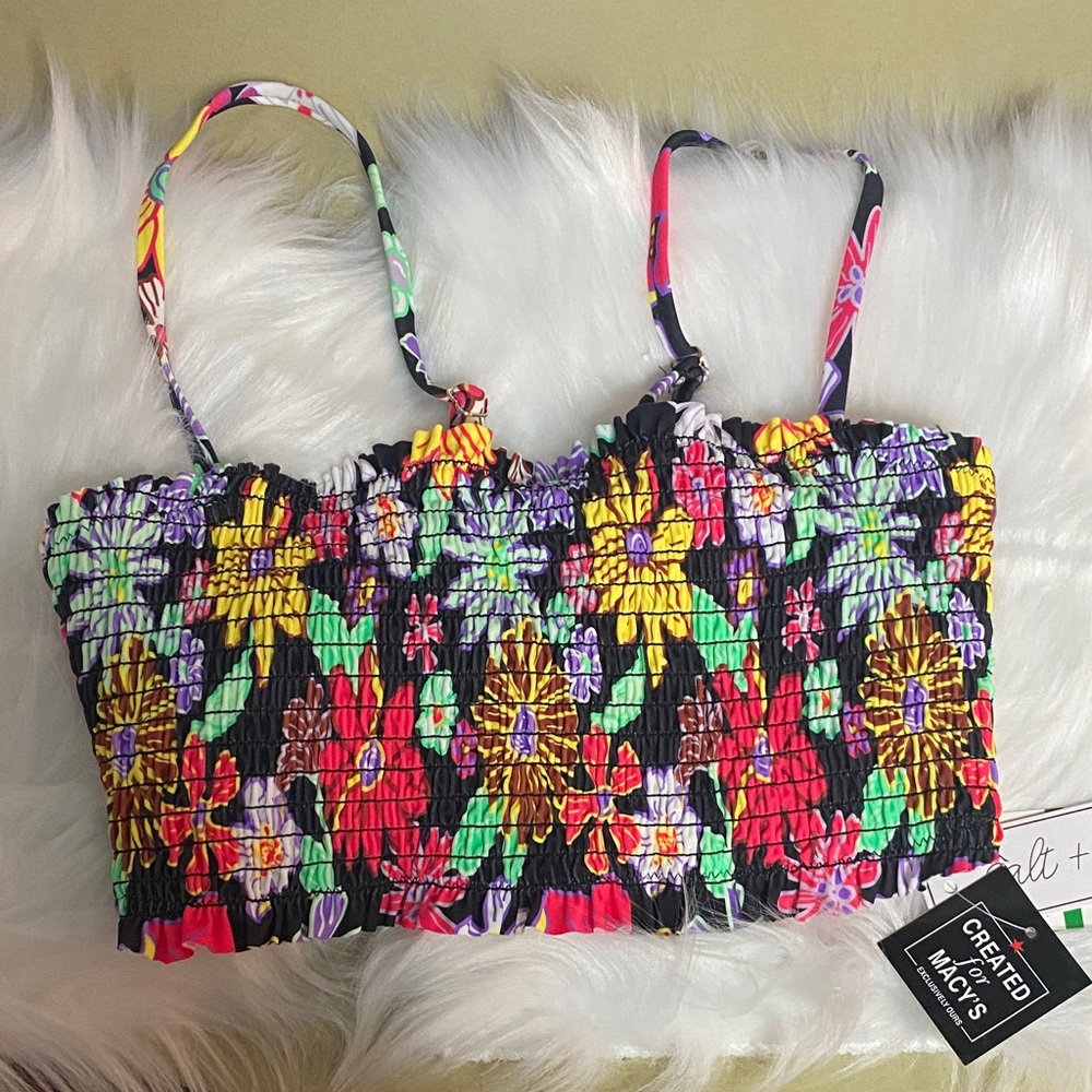 Salt & cove penny lane smocked bandeau bikini top - Picture 1 of 6